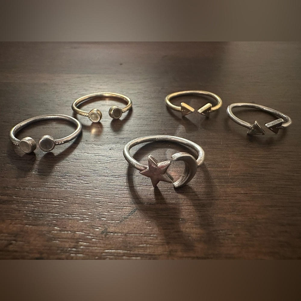 Alex & Ani 925 silver/gold plated silver ring lot